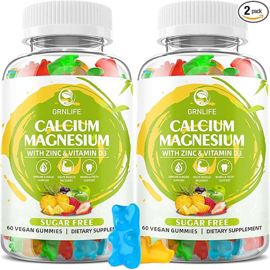 Calcium Magnesium Zinc Supplement with Vitamin D3, Sugar 120 Count
