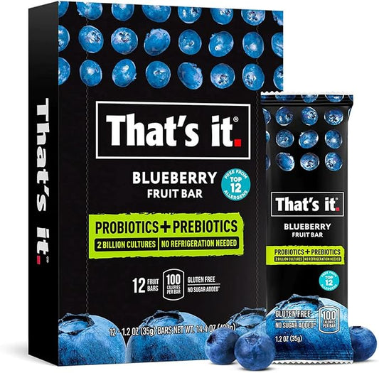 That's it. Blueberry Probiotic Fruit Bars, 100% All (12 Pack)