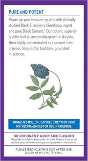 New Chapter Vegan Elderberry Capsules 64x Concentrated 30 Count