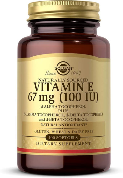 Solgar Vitamin E 67 mg (100 IU), 100 Mixed Softgels - Natural Antioxidant, Skin & Immune System Support - Naturally-Sourced Vitamin E - Gluten Free, Dairy Free - 100 Servings