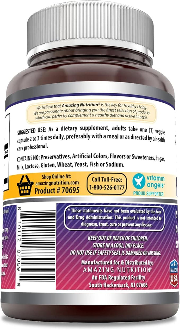 Amazing Formulas Elderberry (10:1 Concentrate) Supplement 500 Mg 240 Capsules