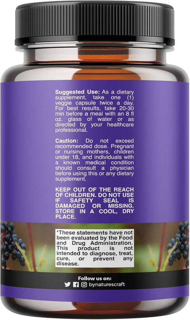 Black Elderberry Capsules Antioxidant Supplement