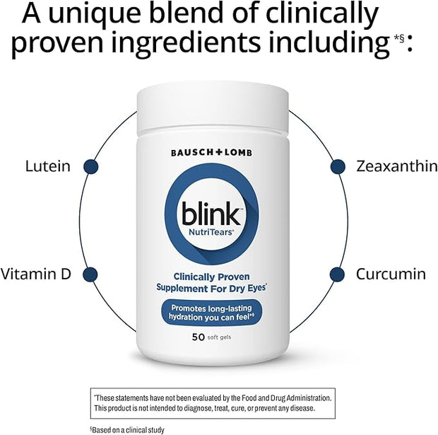 Blink NutriTears Clinically Proven Supplement 50 Softgels,
