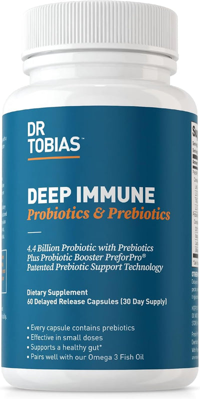 Dr. Tobias Deep Immune Probiotics & 4.4 Billion 60 Capsules, 30 Servings