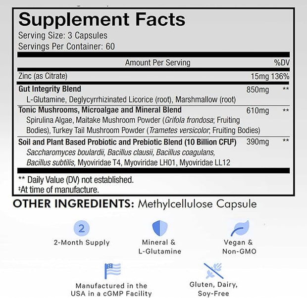 Codeage Gut Health Supplements Vegan Formula 180 Capsules