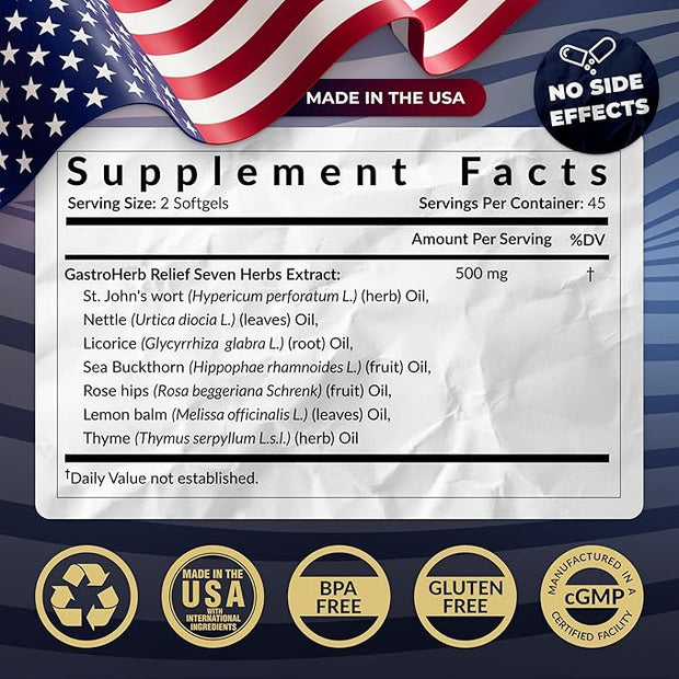Gastroherb Relief 7 Herbs Extract 90 Softgels