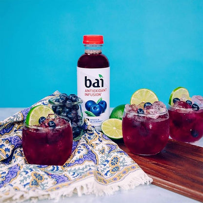 Bai Flavored Water, Brasilia Blueberry, Antioxidant Infused Drinks, 18 Fluid Ounce Bottle (Pack of 12)