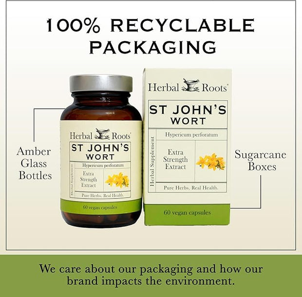 Herbal Roots St Johns Wort Capsules 450 mg 60 Vegan