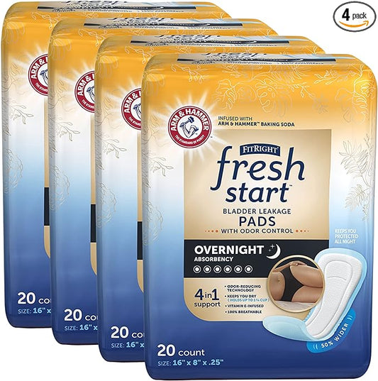 FitRight Fresh Start Postpartum and Incontinence (80 Count) (20 Count, 4)