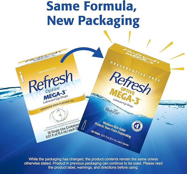 Refresh Optive MEGA-3 Lubricant Eye Drops 0.01 fl (0.4 mL), 30 Single-Use