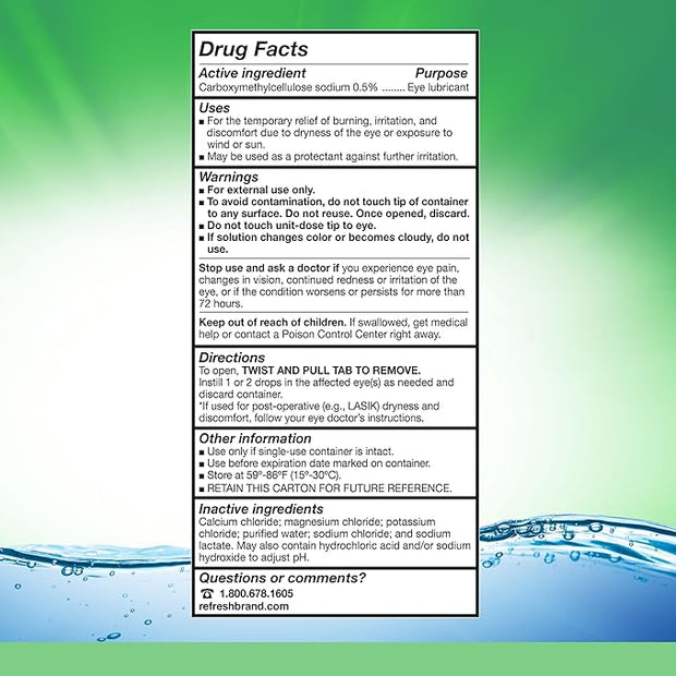 Refresh Plus Lubricant Eye Drops, Preservative 30 Count