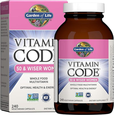 Garden of Life Multivitamin for Women 50 & 50 & 240 Capsules D3, E CoQ10, Probiotics