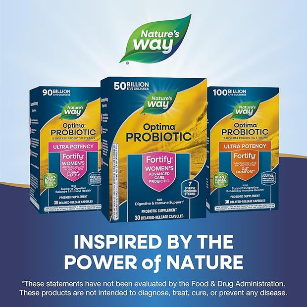 Nature's Way Fortify Optima Probiotic 50 Billion 7 Strains, 30 Capsules