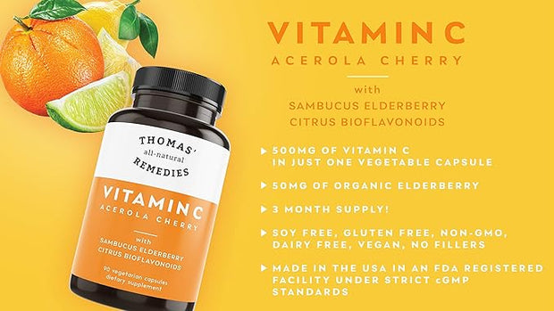 Vitamin C with Organic Elderberry, Organic 90 Capsules