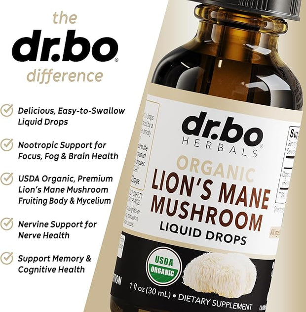 Lions Mane Mushroom Supplement Drops 1oz
