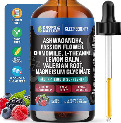 Magnesium Glycinate & Ashwagandha Liquid Drops 60mL)