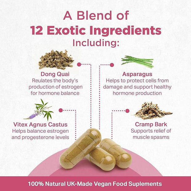 Strength & Spices Hormone Balance 100% 12 Ingredients 60 Vegan 1000mg Capsules