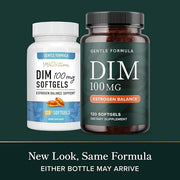 DIM Supplement 100 mg | Estrogen Balance for Women & Men | Diindolylmethane for Hormone Balance, Hormonal Acne, Menopause & Antioxidant Support | with MCT Oil & Vitamin E | Gentle Softgels | 120 Ct.