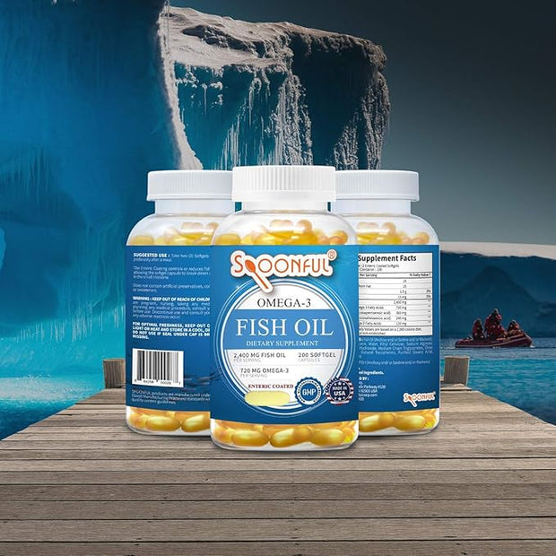 Spoonful Omega 3 Fish Oil Enteric 2400mg, 200 200 Capsules,