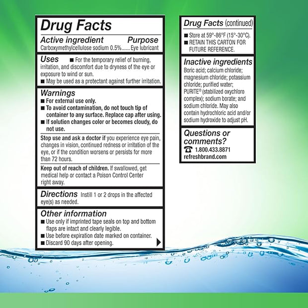 Refresh Tears, Lubricant Eye Drops, 2 .5 fl (15 ml)