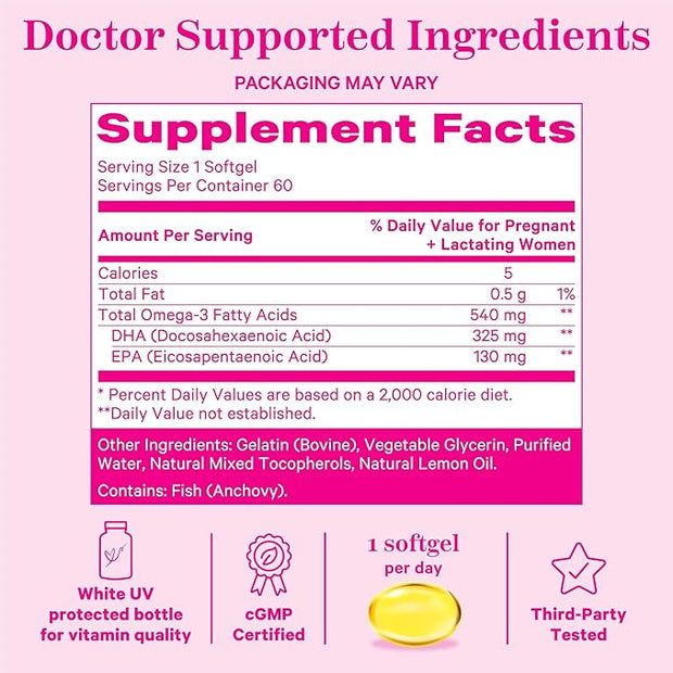 Pink Stork Omega-3 DHA 540 mg 60 Softgels