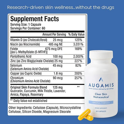 Acne Supplement for Men & Women (60 Capsules, 485 mg) – DIM-Free Hormonal Acne Treatment & Acne Medication, Helps Nodular & Hormonal Acne, Best Acne Treatment for Teenagers & Adults