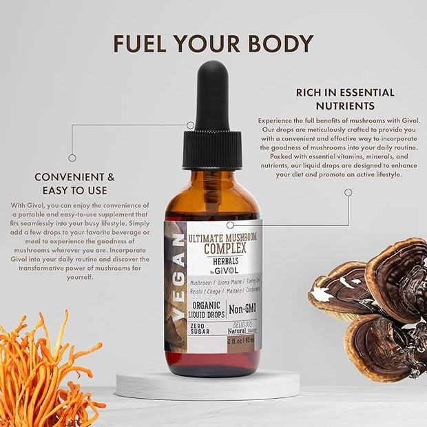 Ultimate Immune Mushroom Complex Liquid Drops: 60 Days