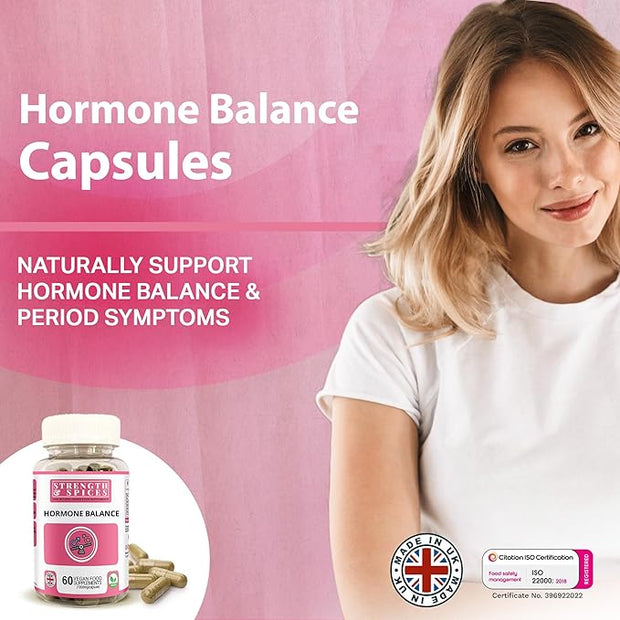 Strength & Spices Hormone Balance 100% 12 Ingredients 60 Vegan 1000mg Capsules