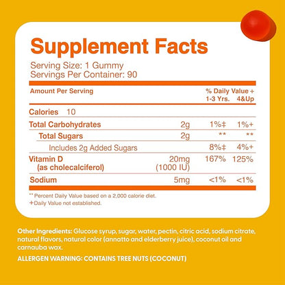 Feel Great Kids Vitamin D3 1000 D3 Gummies 2 Pack