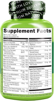 NATURELO One Daily Multivitamin for Women 50+ (Iron 50 - 60 Capsules 2 Month