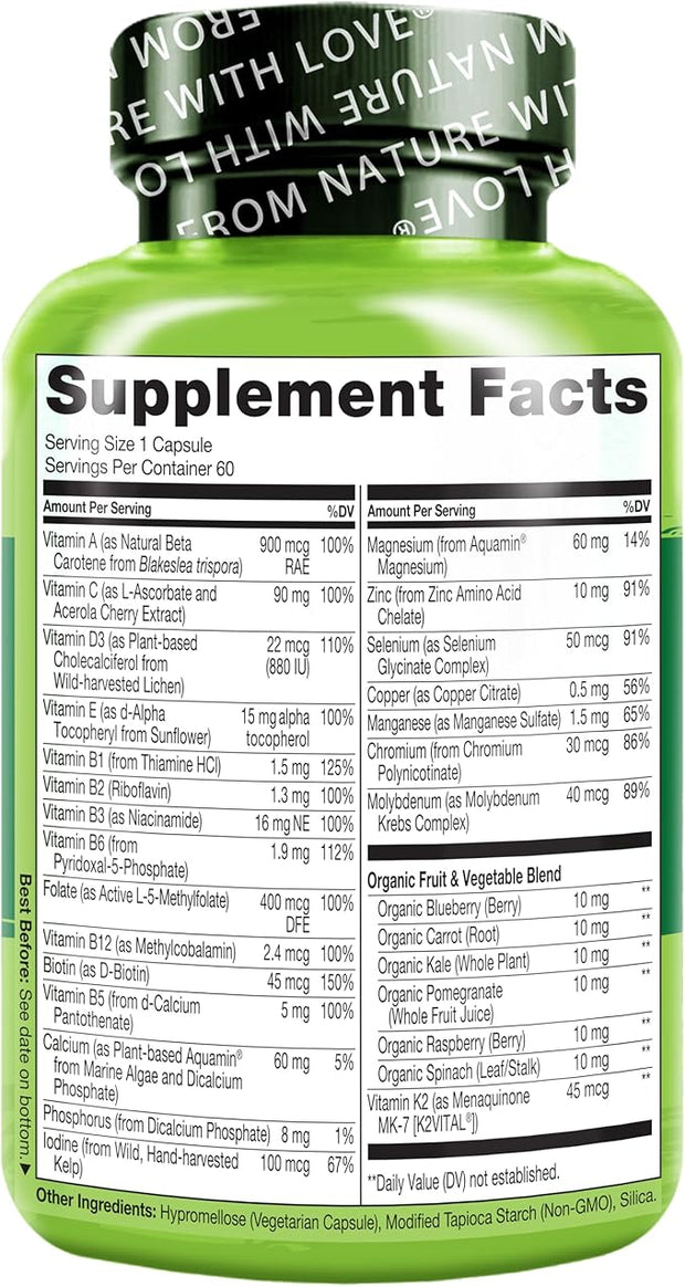 NATURELO One Daily Multivitamin for Women 50+ (Iron 50 - 60 Capsules 2 Month
