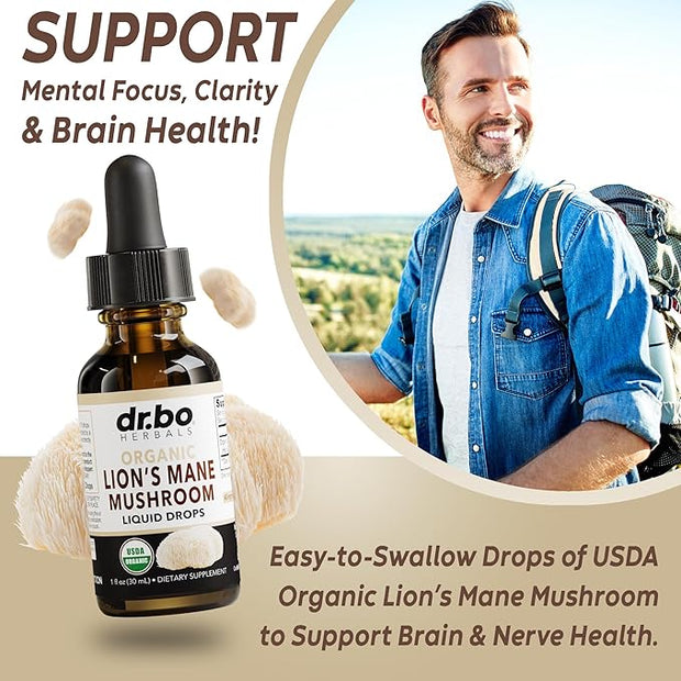 Lions Mane Mushroom Supplement Drops 1oz
