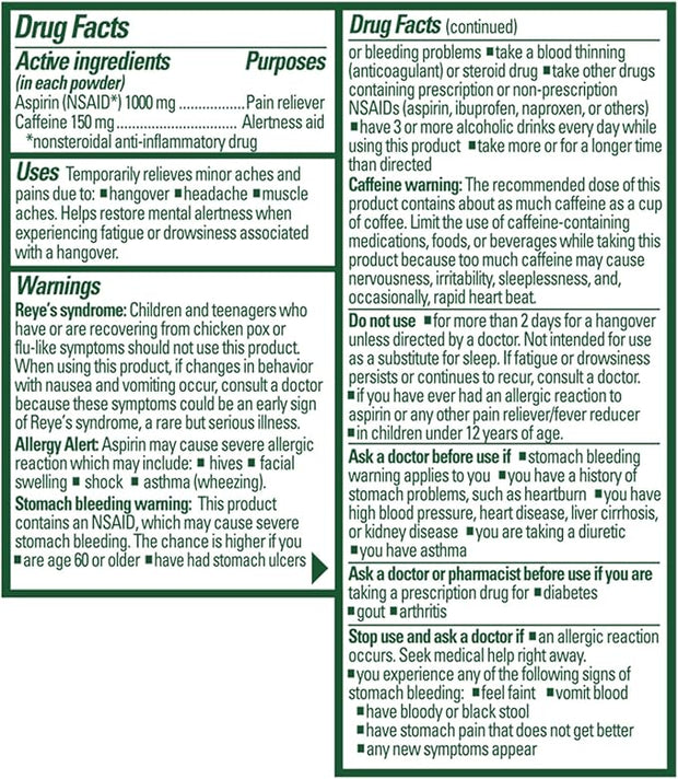 Goody's Hangover Powders, Fast Pain Relief & Boost of Alertness Berry Citrus, 4 ct (Pack of 1)
