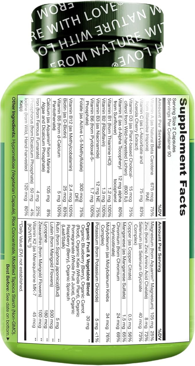 NATURELO Whole Food Multivitamin for Teens 180 Capsules