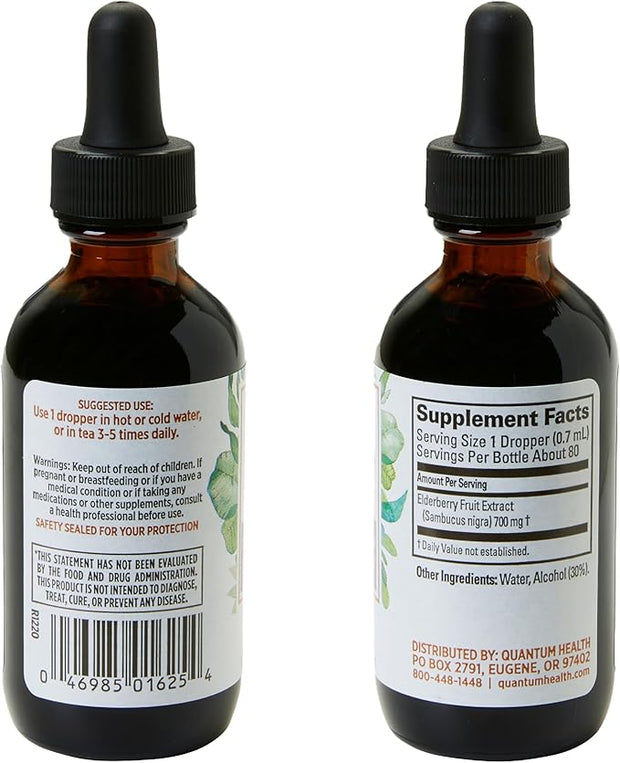 Quantum Health Black Elderberry Liquid Extract 700mg - 2 Fl