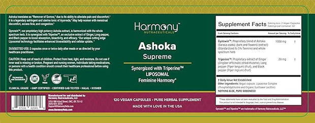 Ashoka Menstrual Feminine Wellness Ayurvedic Herbal 120 Capsules