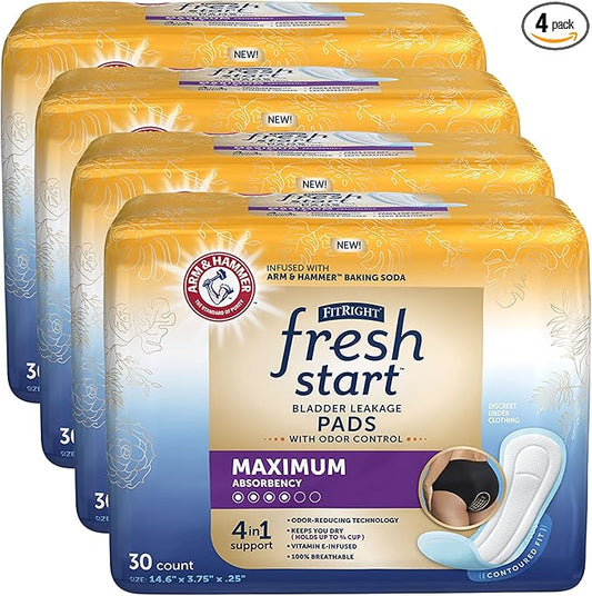 FitRight Fresh Start Postpartum and Incontinence (120 Count) (30 Count, 4)