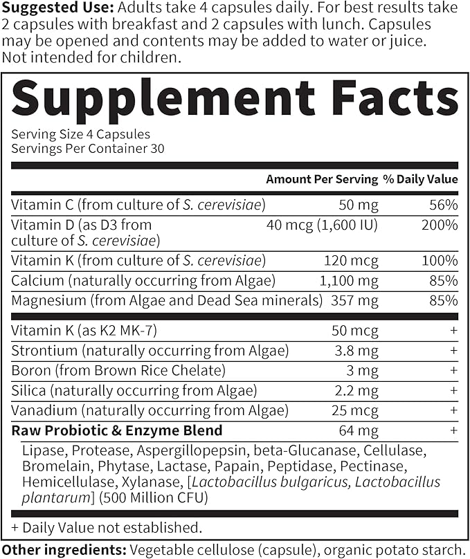 Garden of Life Raw Calcium Supplement K2, Vitamin D3 and 120 Capsules