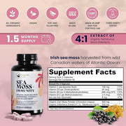 Irish Sea Moss Capsules & Sambucus D3, B9, B9, B12, B12, Iron