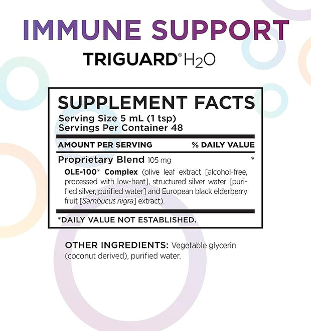 Triguard Plus Colloidal Silver Water, Sambucus 3-in-1 Liquid 8oz, Made