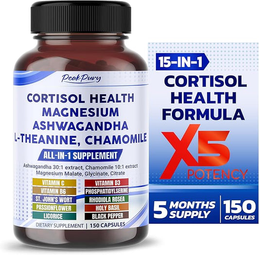 CORTISOL Health Ashwagandha 6000mg Magnesium 100mg 500mg L-Theanine