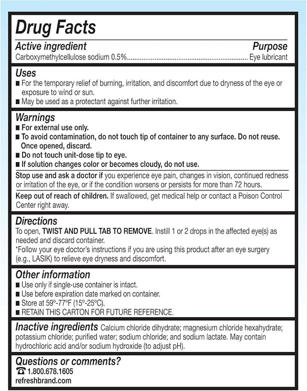 Refresh Plus Lubricant Eye Drops, Preservative 30 Count