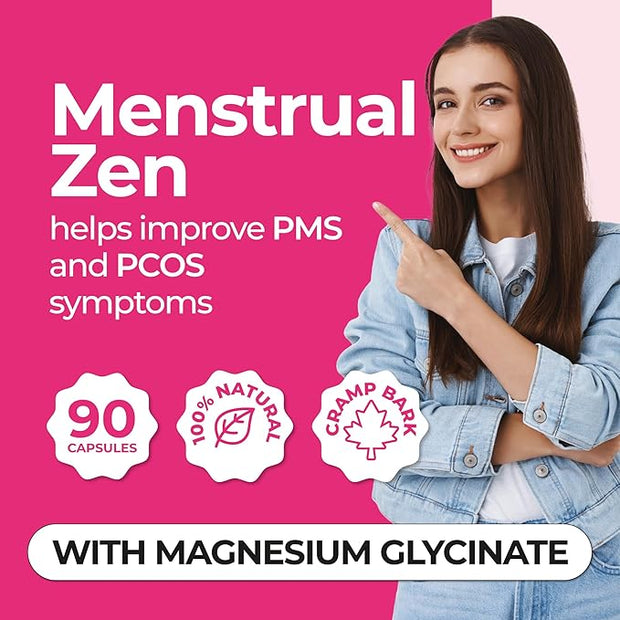 ZENZSUAL Menstrual Zen Natural and Hormone-Free (90 Capsules 2.7 Oz)