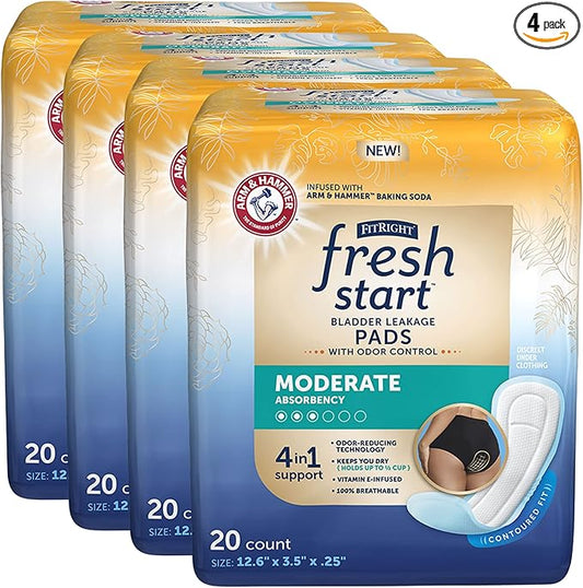 FitRight Fresh Start Urinary and Postpartum 80 Count (4 Packs 20)