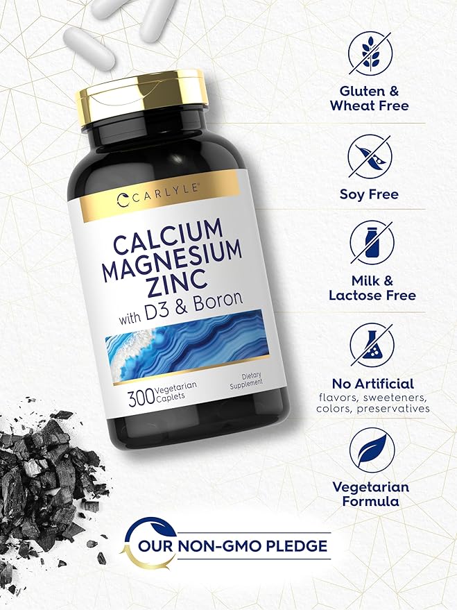Carlyle Calcium Magnesium Zinc with Vitamin D3 and 300 Caplets