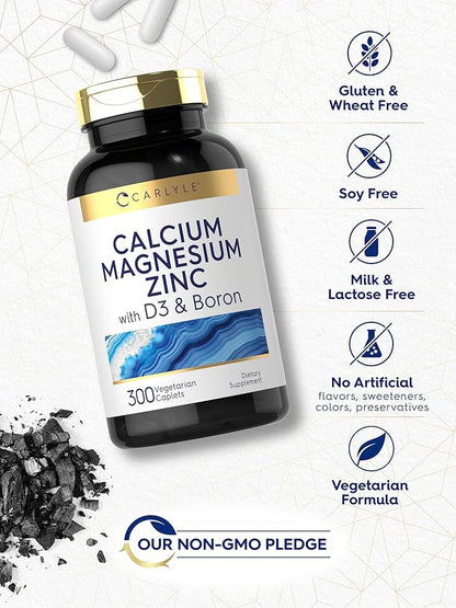 Carlyle Calcium Magnesium Zinc with Vitamin D3 and 300 Caplets