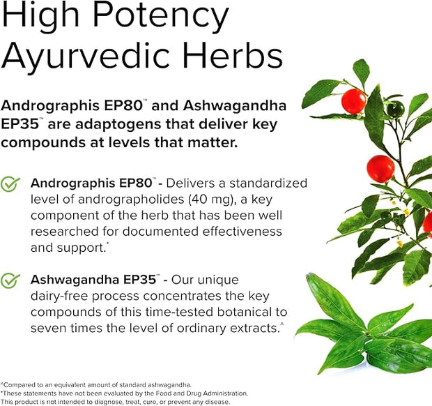 Terry Naturally Andrographis and Ashwagandha 60 Capsules 60 Servings