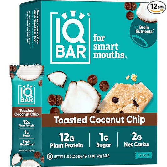 IQBAR Brain and Body Plant Protein Bars 12 Count,