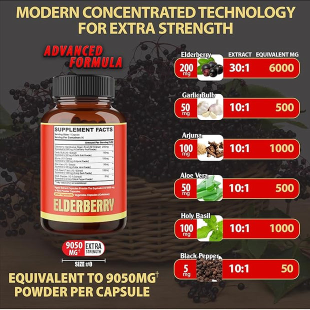 agobi Maximum Strength Elderberry Capsules 9050 mg 3 Months