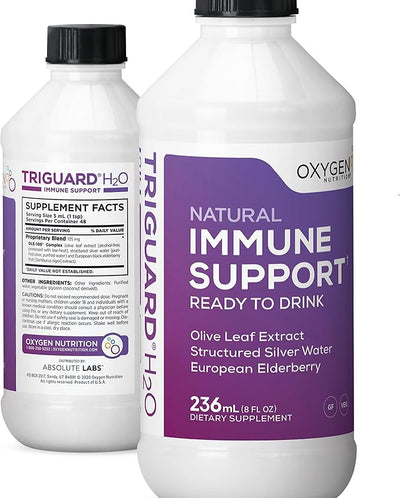 Triguard Plus Colloidal Silver Water, Sambucus 3-in-1 Liquid 8oz, Made